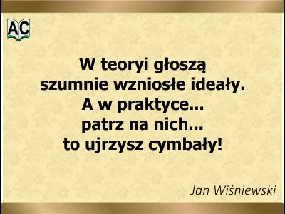 Cymbały głoszą wzniosłe ideały